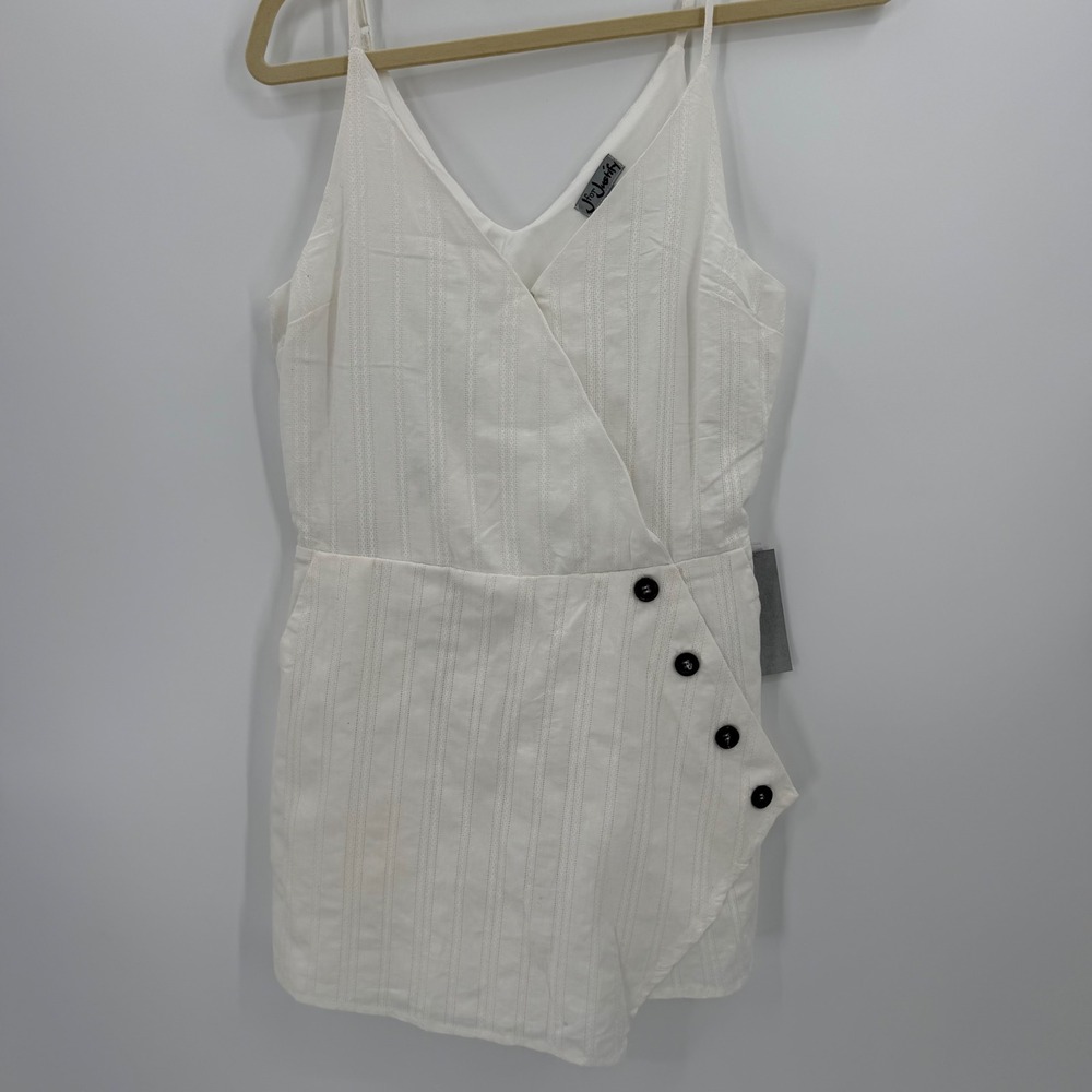 J for Justify wrap skort romper size small white cotton coastal summer capsule